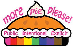 Cartoon: rainbow pie that says more pie please