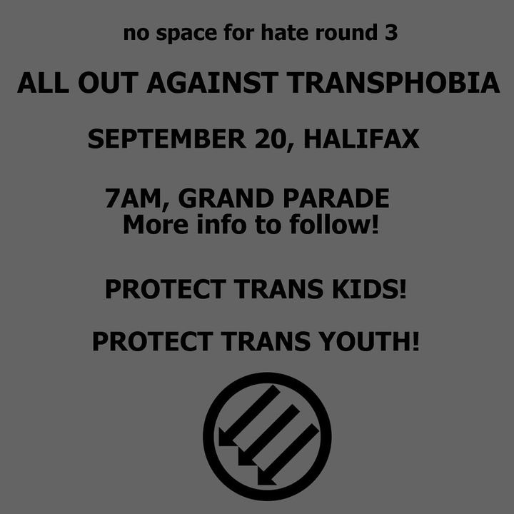 "All out against transphobia" Insta poster