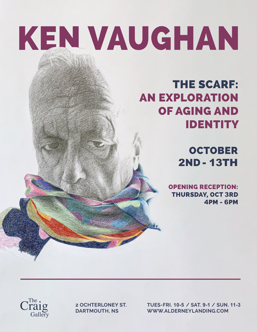 poster - an older man with a rainbow scarf