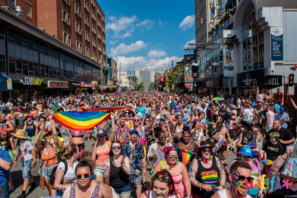 the iconic photo of Spring Garden Road filled with people