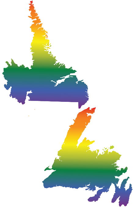 Rainbow map of Newfoundland & Labrador