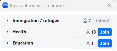 breakout menu: immigration, health, education