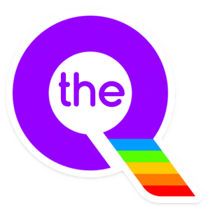 letter q in purple with a rainbow tail