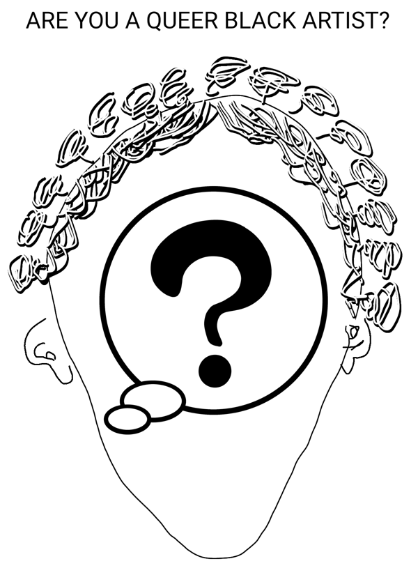 profile of a head with a thought balloon question mark where the face would be, and the hair a layer of confusion swirls